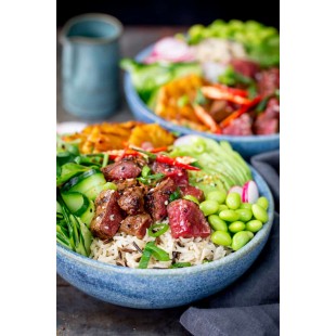 Kimchi Beef Poke Bowl