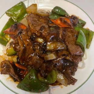 19a. Flat Noodle with Beef in Black Bean Sauce