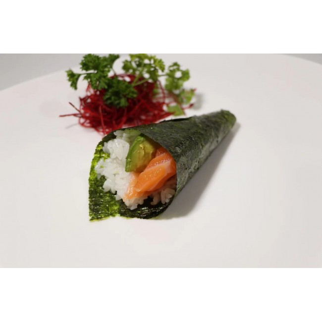 122. Salmon Avocado Hand Roll (1pc)