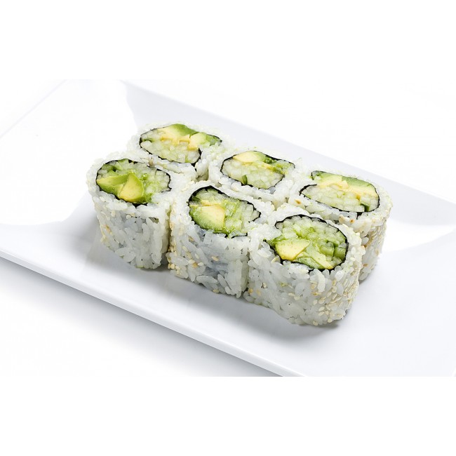 H16. Avocado and Cucumber Maki (6pcs)