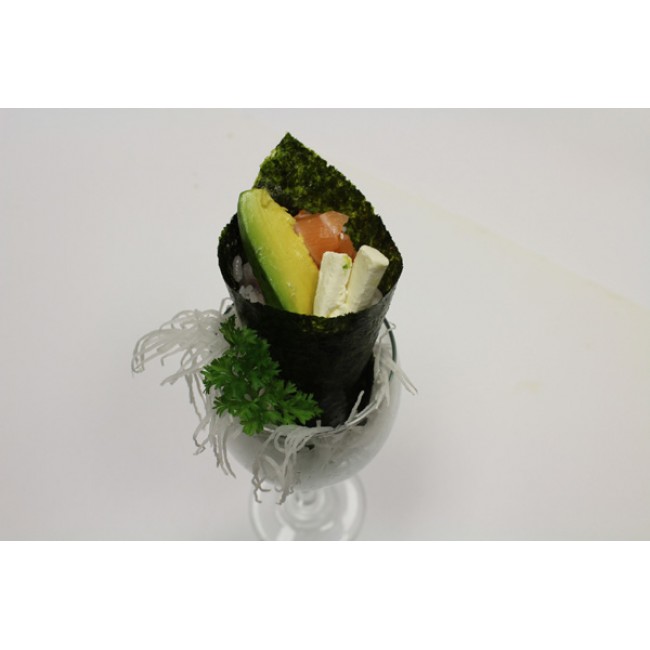 105. Cheese Salmon Avocado Hand Roll (1pc)