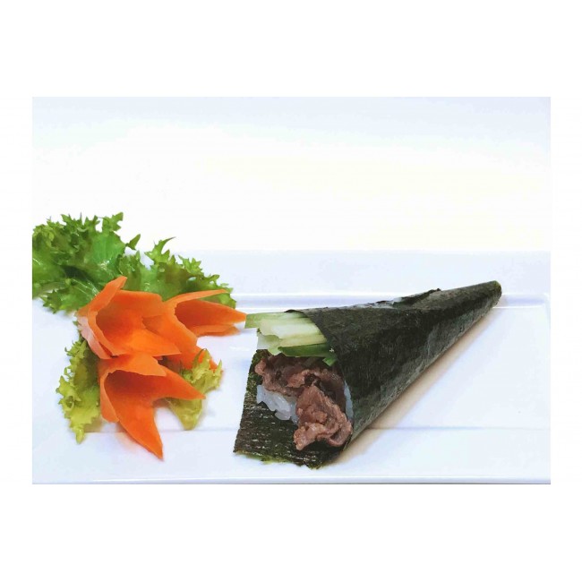 112. Beef Teriyaki Hand Roll (1pc)