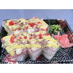 7. Red Tuna Pressed Sushi (6pcs)