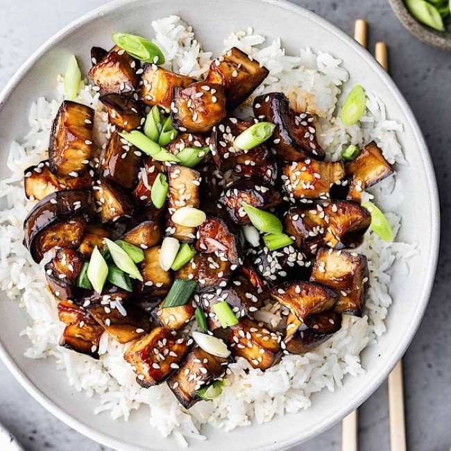 12. Teriyaki Grilled Eggplant