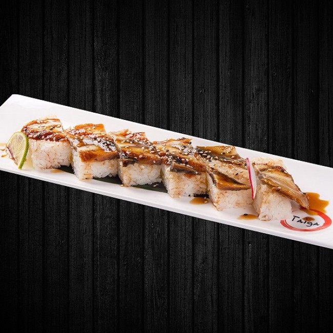 Pressed BBQ Eel Sushi (6 pcs)